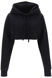  Mm6 maison margiela cropped hoodie with numeric logo