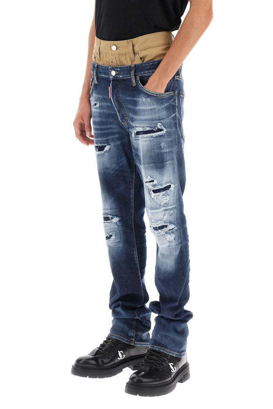 Dsquared2 medium ripped wash skinny twin pack jeans
