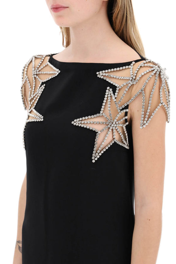 Dsquared2 short dress with crystal stars pattern