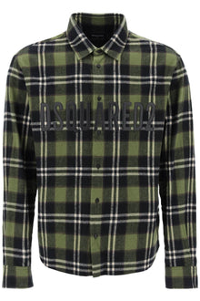  Dsquared2 check flannel shirt with rubberized logo