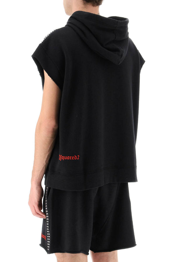 Dsquared2 'd2 goth surfer' sleeveless hoodie