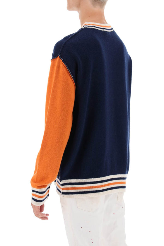 Dsquared2 college sweater in jacquard wool