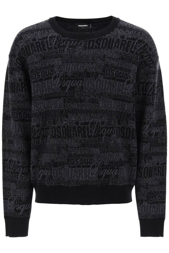 Dsquared2 wool sweater with logo lettering motif
