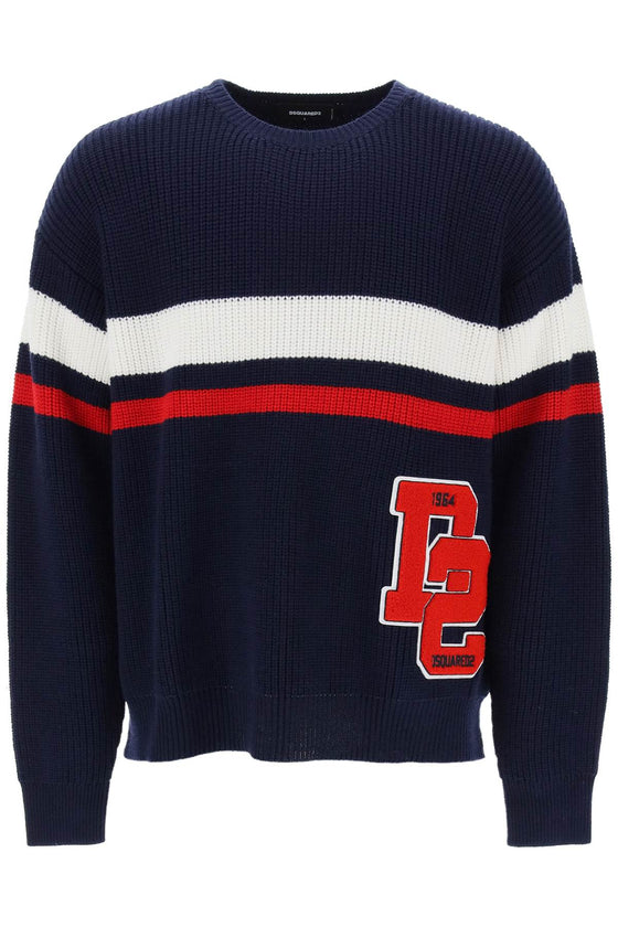 Dsquared2 wool sweater with varsity patch