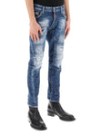Dsquared2 medium mended rips wash tidy biker jeans