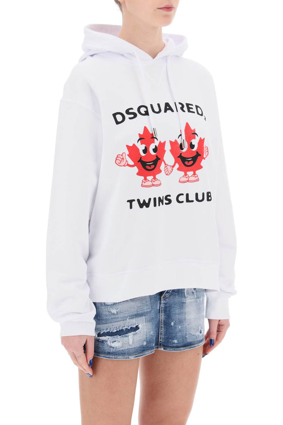 Dsquared2 twins club hooded sweatshirt