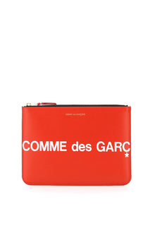  Comme des garcons wallet leather pouch with logo
