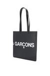 Comme des garcons wallet leather tote bag with logo