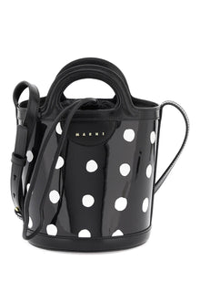  Marni patent leather tropicalia bucket bag with polka-dot pattern