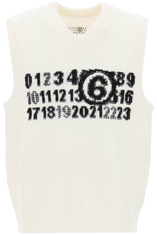  Mm6 maison margiela vest with jacquard numeric logo