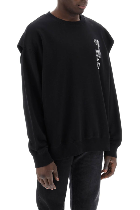 Mm6 maison margiela "sweatshirt with cut out and numeric