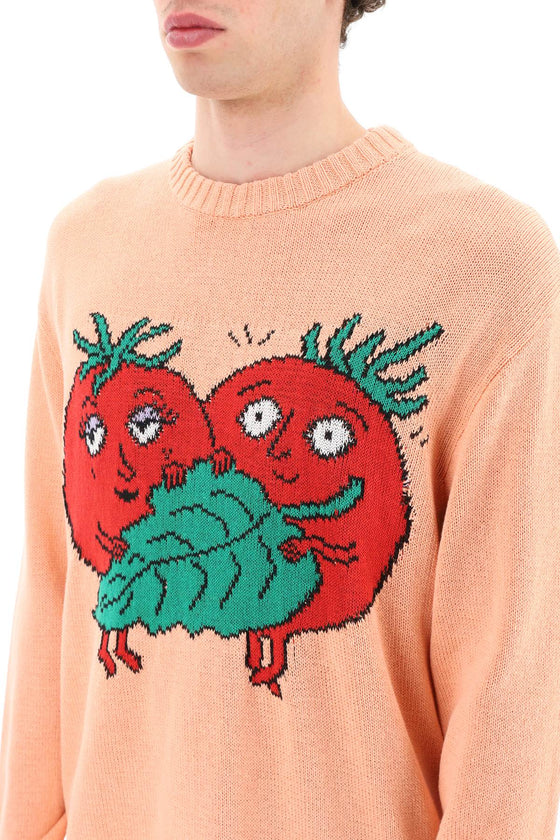 Sky high farm 'happy tomatoes' cotton sweater