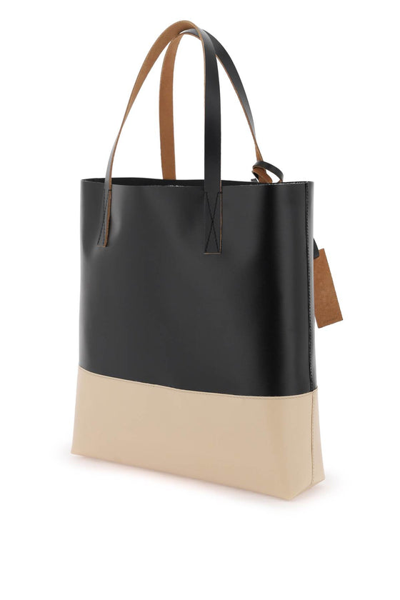 Marni two-tone leather tote bag