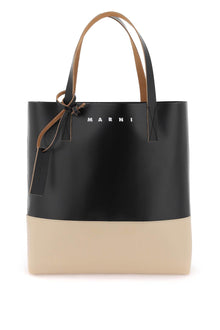  Marni two-tone leather tote bag
