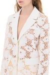 Self portrait cotton floral lace jacket