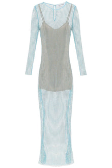  Self portrait maxi dress in fishnet with rhinestones