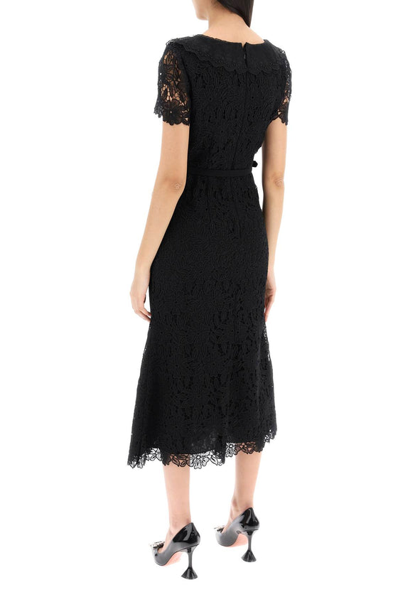 Self portrait "mid-length guipure lace dress with jewel