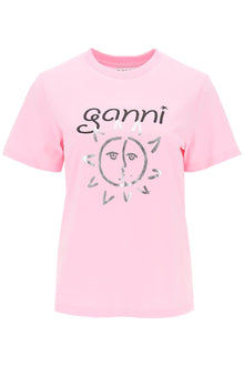  Ganni crew-neck t-shirt with print