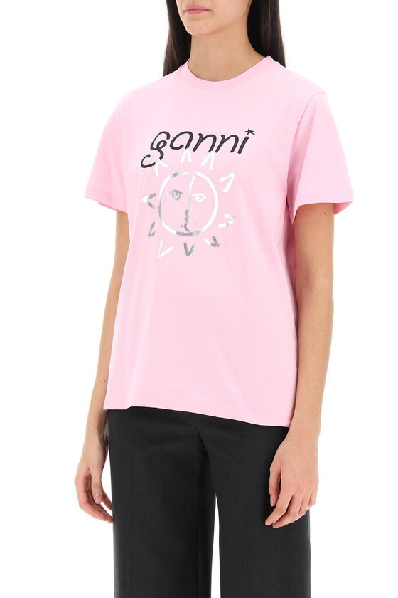 Ganni crew-neck t-shirt with print