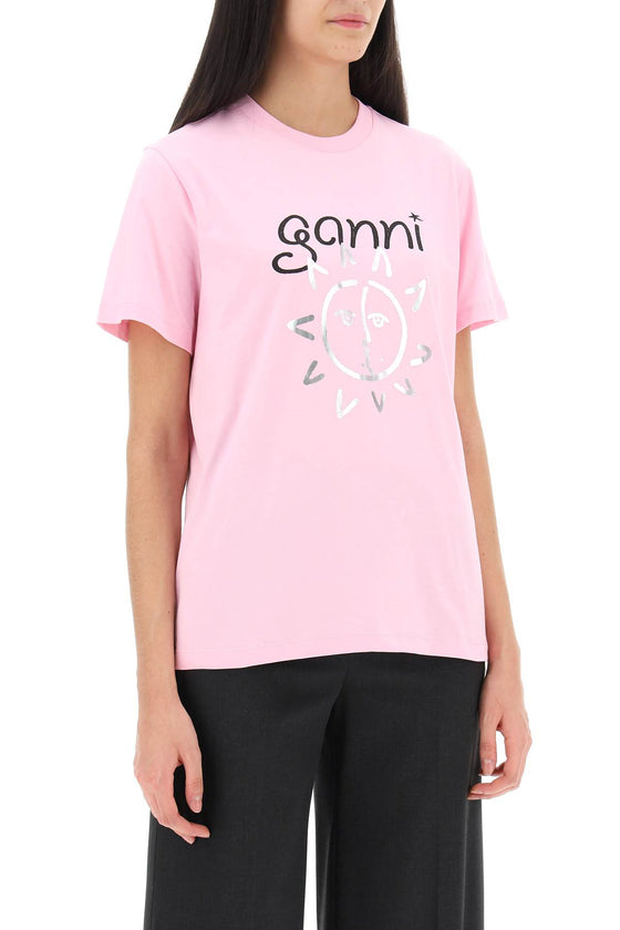 Ganni crew-neck t-shirt with print