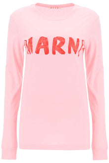  Marni brushed logo long-sleeved t-shirt