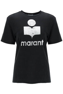 Isabel marant etoile zewel t-shirt with metallic logo print