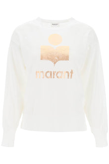  Isabel marant etoile klowia t-shirt with metallic logo print