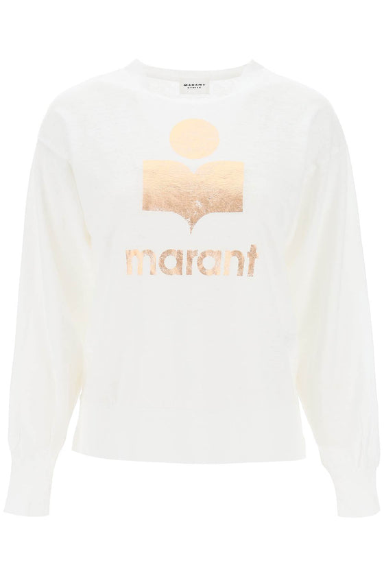 Isabel marant etoile klowia t-shirt with metallic logo print