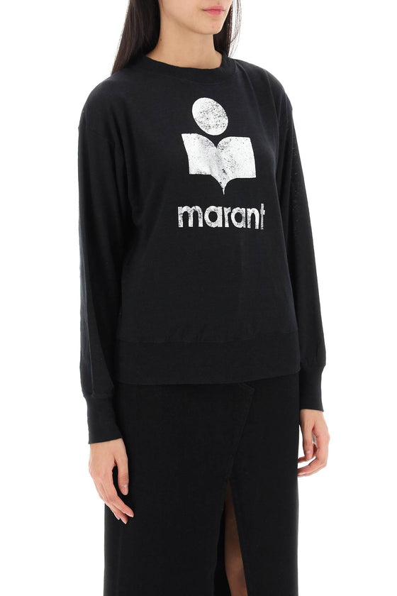 Isabel marant etoile klowia t-shirt with metallic logo print