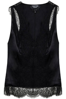  Tom ford satin tank top with chantilly lace
