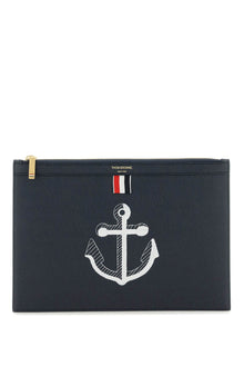  Thom browne grained leather pouch