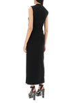Y project dual material maxi dress with snap panels
