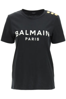  Balmain t-shirt with logo print and embossed buttons