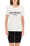 Balmain t-shirt with logo print and embossed buttons