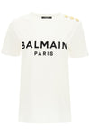 Balmain t-shirt with logo print and embossed buttons