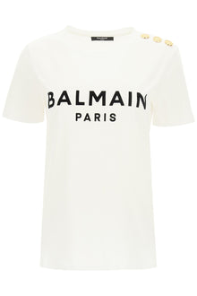  Balmain t-shirt with logo print and embossed buttons