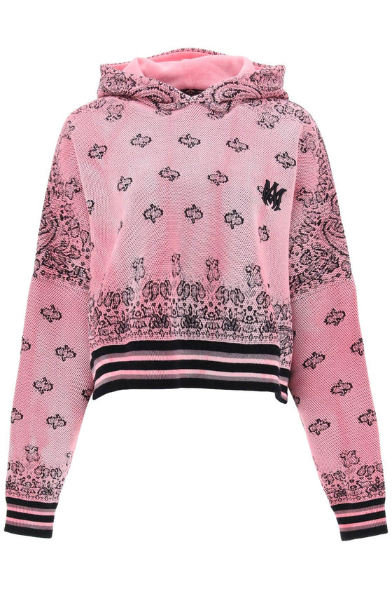 Amiri cropped hoodie with bandana motif