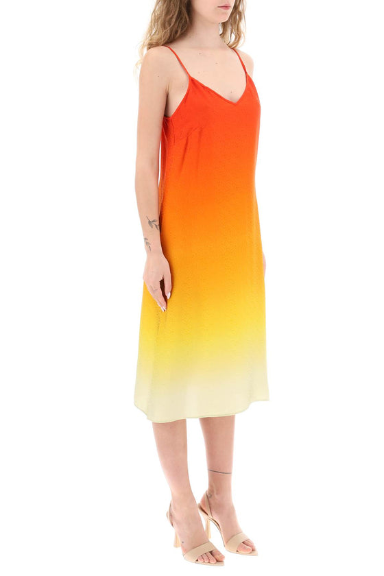 Casablanca silk satin slip dress with gradient effect