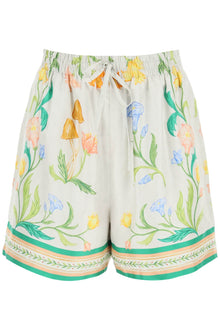  Casablanca l'arche fleurie silk shorts