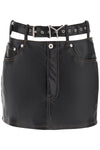 Y project y belt faux leather mini skirt