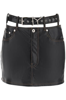  Y project y belt faux leather mini skirt
