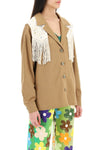 Siedres overshirt with embroidered fringed panel